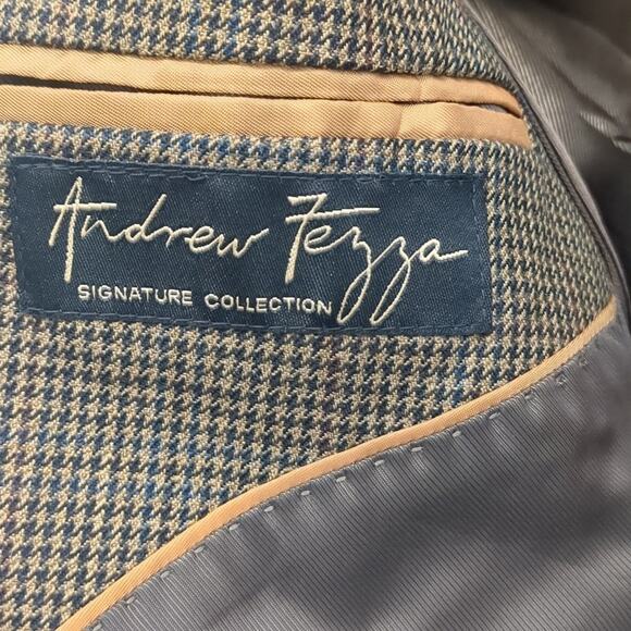 Andrew Fezza brown houndstooth sports coat blazer - Picture 4 of 5
